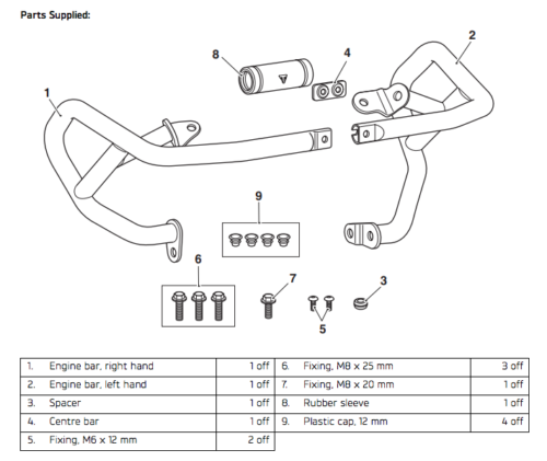 lower engine bar kit A9780053